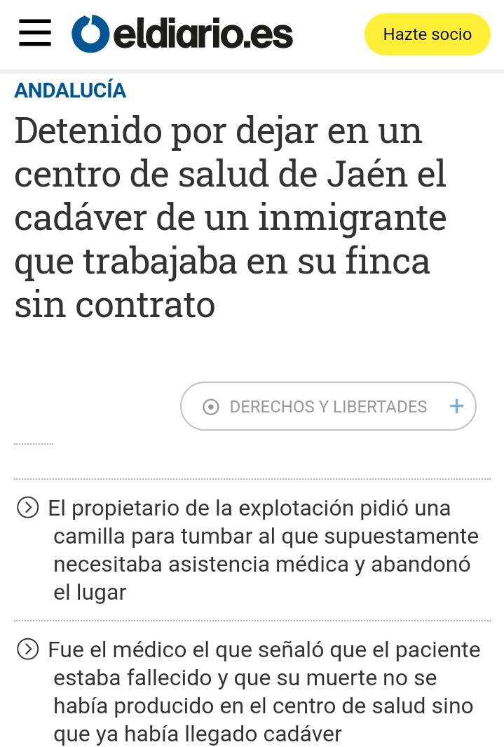 Detenido Por Dejar En Un Centro De Salud El Cadáver De Un Inmigrante Sin Contrato